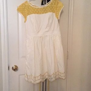Off white and yellow dress